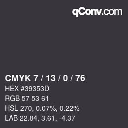 Color code: CMYK 7 / 13 / 0 / 76 | qconv.com