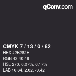 Color code: CMYK 7 / 13 / 0 / 82 | qconv.com