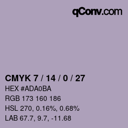 カラーコード: CMYK 7 / 14 / 0 / 27 | qconv.com
