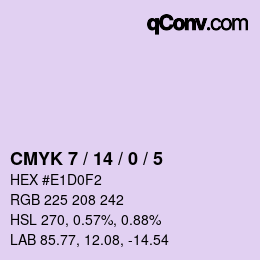 颜色代码: CMYK 7 / 14 / 0 / 5 | qconv.com
