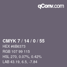 颜色代码: CMYK 7 / 14 / 0 / 55 | qconv.com