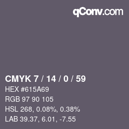 Color code: CMYK 7 / 14 / 0 / 59 | qconv.com