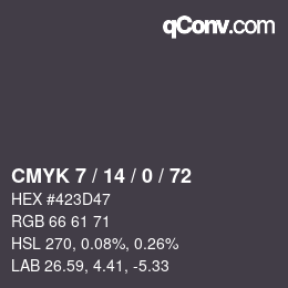 Color code: CMYK 7 / 14 / 0 / 72 | qconv.com