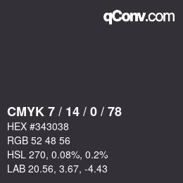 Color code: CMYK 7 / 14 / 0 / 78 | qconv.com