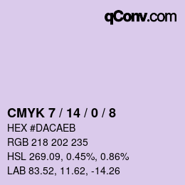 カラーコード: CMYK 7 / 14 / 0 / 8 | qconv.com