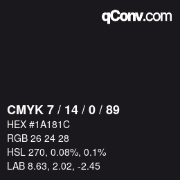 Color code: CMYK 7 / 14 / 0 / 89 | qconv.com