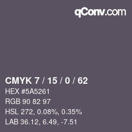 Color code: CMYK 7 / 15 / 0 / 62 | qconv.com