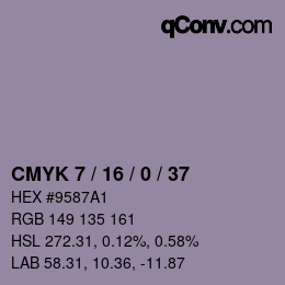 カラーコード: CMYK 7 / 16 / 0 / 37 | qconv.com