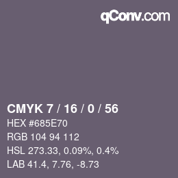 颜色代码: CMYK 7 / 16 / 0 / 56 | qconv.com