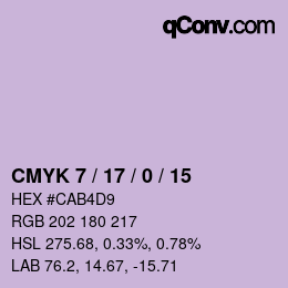 Farbcode: CMYK 7 / 17 / 0 / 15 | qconv.com