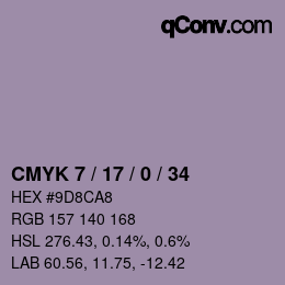 Color code: CMYK 7 / 17 / 0 / 34 | qconv.com