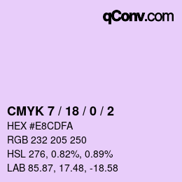 Color code: CMYK 7 / 18 / 0 / 2 | qconv.com