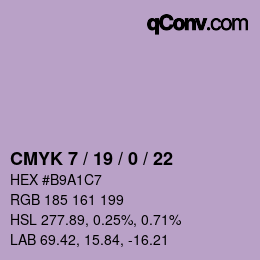カラーコード: CMYK 7 / 19 / 0 / 22 | qconv.com