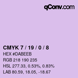 カラーコード: CMYK 7 / 19 / 0 / 8 | qconv.com