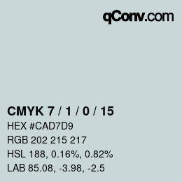 颜色代码: CMYK 7 / 1 / 0 / 15 | qconv.com