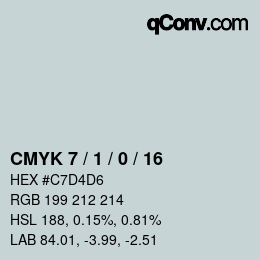 カラーコード: CMYK 7 / 1 / 0 / 16 | qconv.com