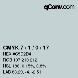 カラーコード: CMYK 7 / 1 / 0 / 17 | qconv.com