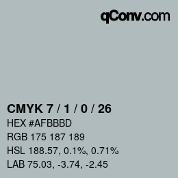 Color code: CMYK 7 / 1 / 0 / 26 | qconv.com