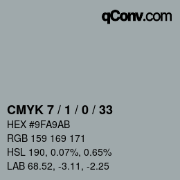 Color code: CMYK 7 / 1 / 0 / 33 | qconv.com