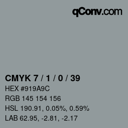 Color code: CMYK 7 / 1 / 0 / 39 | qconv.com