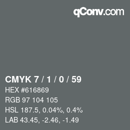 カラーコード: CMYK 7 / 1 / 0 / 59 | qconv.com