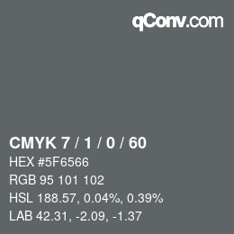 Color code: CMYK 7 / 1 / 0 / 60 | qconv.com