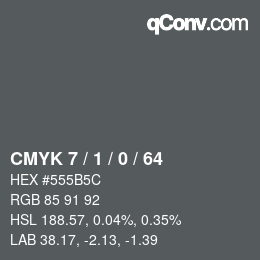 Farbcode: CMYK 7 / 1 / 0 / 64 | qconv.com