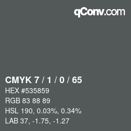 颜色代码: CMYK 7 / 1 / 0 / 65 | qconv.com