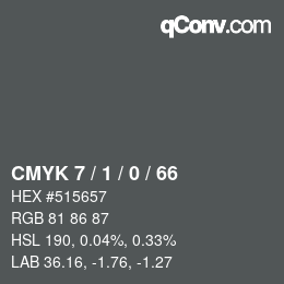カラーコード: CMYK 7 / 1 / 0 / 66 | qconv.com
