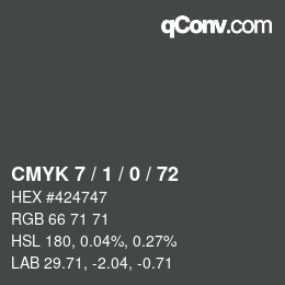 カラーコード: CMYK 7 / 1 / 0 / 72 | qconv.com