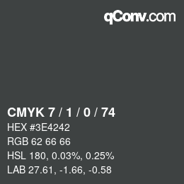 カラーコード: CMYK 7 / 1 / 0 / 74 | qconv.com