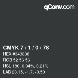 カラーコード: CMYK 7 / 1 / 0 / 78 | qconv.com