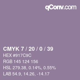 Color code: CMYK 7 / 20 / 0 / 39 | qconv.com
