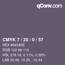 カラーコード: CMYK 7 / 20 / 0 / 57 | qconv.com