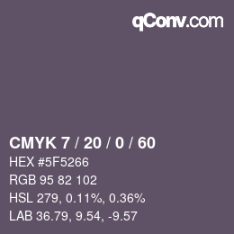 Color code: CMYK 7 / 20 / 0 / 60 | qconv.com