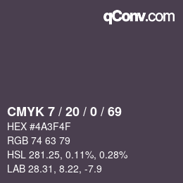 Color code: CMYK 7 / 20 / 0 / 69 | qconv.com