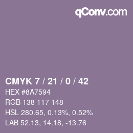 Código de color: CMYK 7 / 21 / 0 / 42 | qconv.com