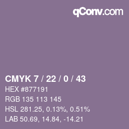 カラーコード: CMYK 7 / 22 / 0 / 43 | qconv.com