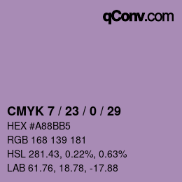 Farbcode: CMYK 7 / 23 / 0 / 29 | qconv.com