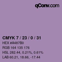 カラーコード: CMYK 7 / 23 / 0 / 31 | qconv.com