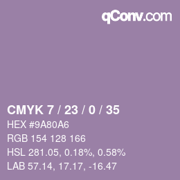 颜色代码: CMYK 7 / 23 / 0 / 35 | qconv.com