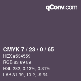 Color code: CMYK 7 / 23 / 0 / 65 | qconv.com