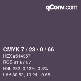 Color code: CMYK 7 / 23 / 0 / 66 | qconv.com
