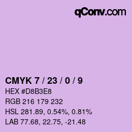 カラーコード: CMYK 7 / 23 / 0 / 9 | qconv.com