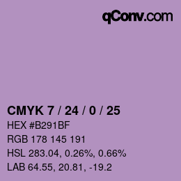 カラーコード: CMYK 7 / 24 / 0 / 25 | qconv.com