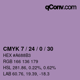 カラーコード: CMYK 7 / 24 / 0 / 30 | qconv.com