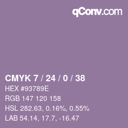 颜色代码: CMYK 7 / 24 / 0 / 38 | qconv.com
