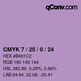 カラーコード: CMYK 7 / 25 / 0 / 24 | qconv.com