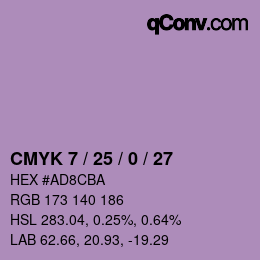 Color code: CMYK 7 / 25 / 0 / 27 | qconv.com