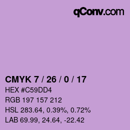 カラーコード: CMYK 7 / 26 / 0 / 17 | qconv.com